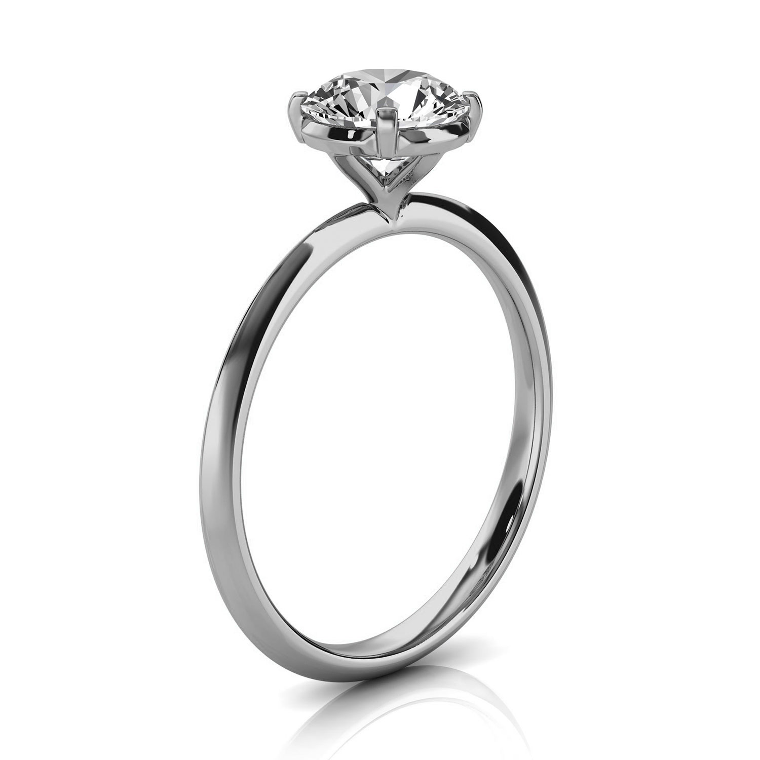14K White Gold Lalin Solitaire Ring 